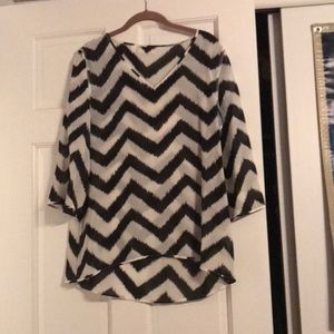 Chico’s black and white striped shirt